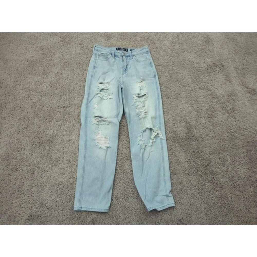 Hollister Jeans Womens 5R/27 Blue Ultra High Rise Mom VIntage Stretch Distressed